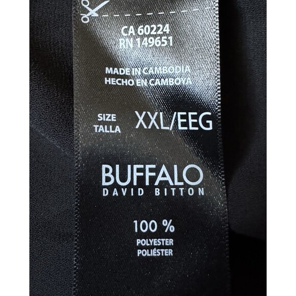 Buffalo David Bitton Womens Size XXL Black Woven Blouse Patch Pockets Keyhole 2X - Picture 6 of 8